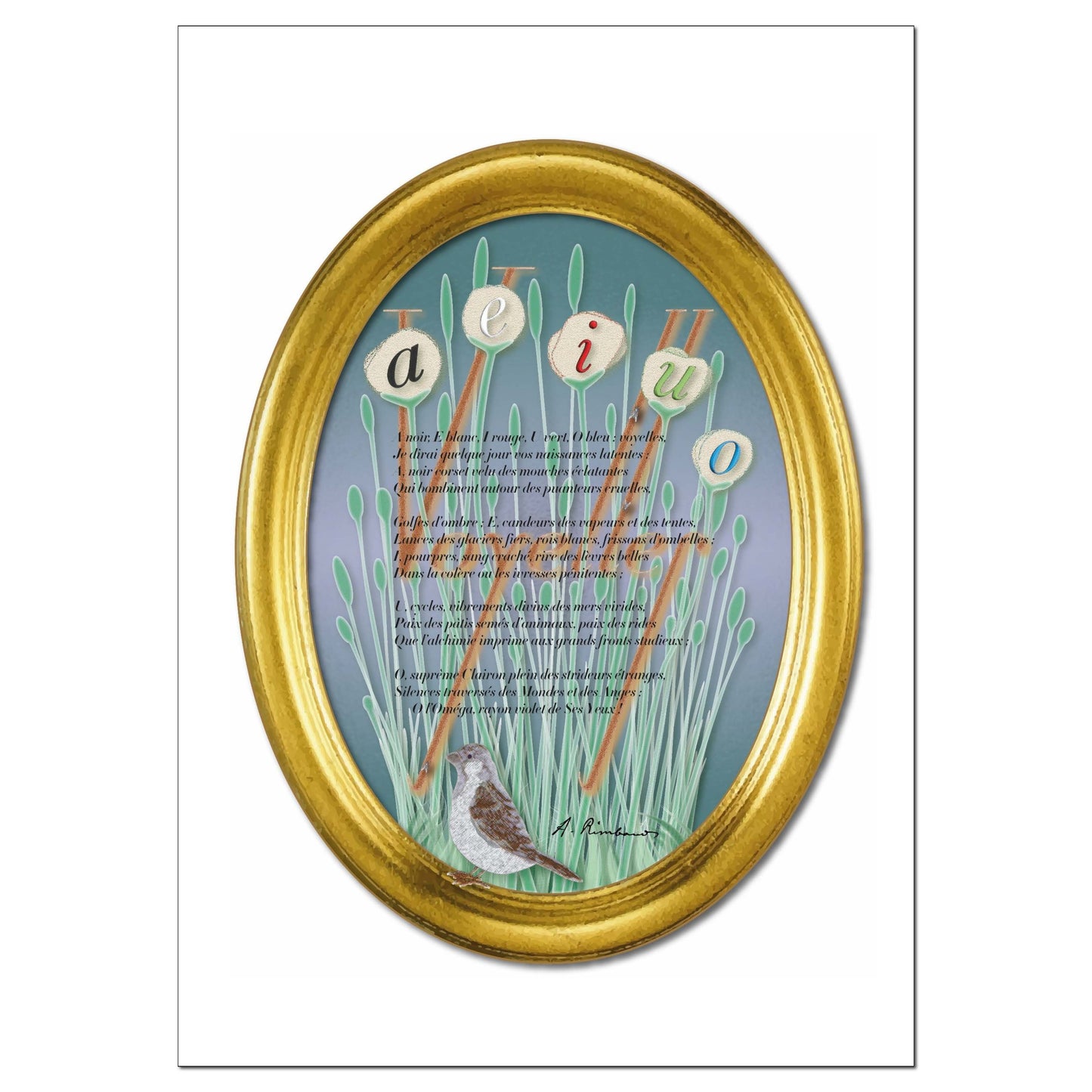 Carte "Voyelles" d'Arthur Rimbaud