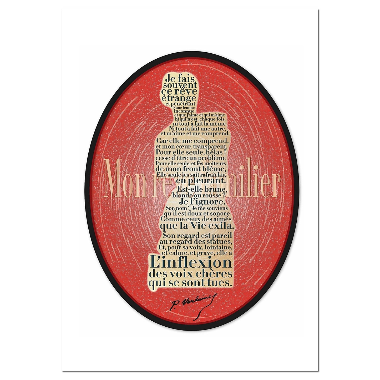 Carte "Mon rêve familier" de Paul Verlaine