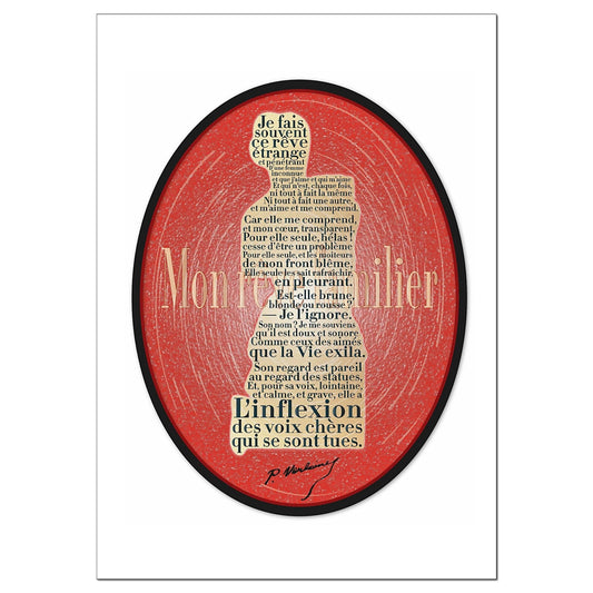 Carte "Mon rêve familier" de Paul Verlaine